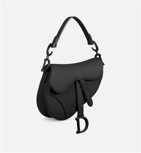 Mini Saddle Bag with Strap Black Ultramatte Calfskin 